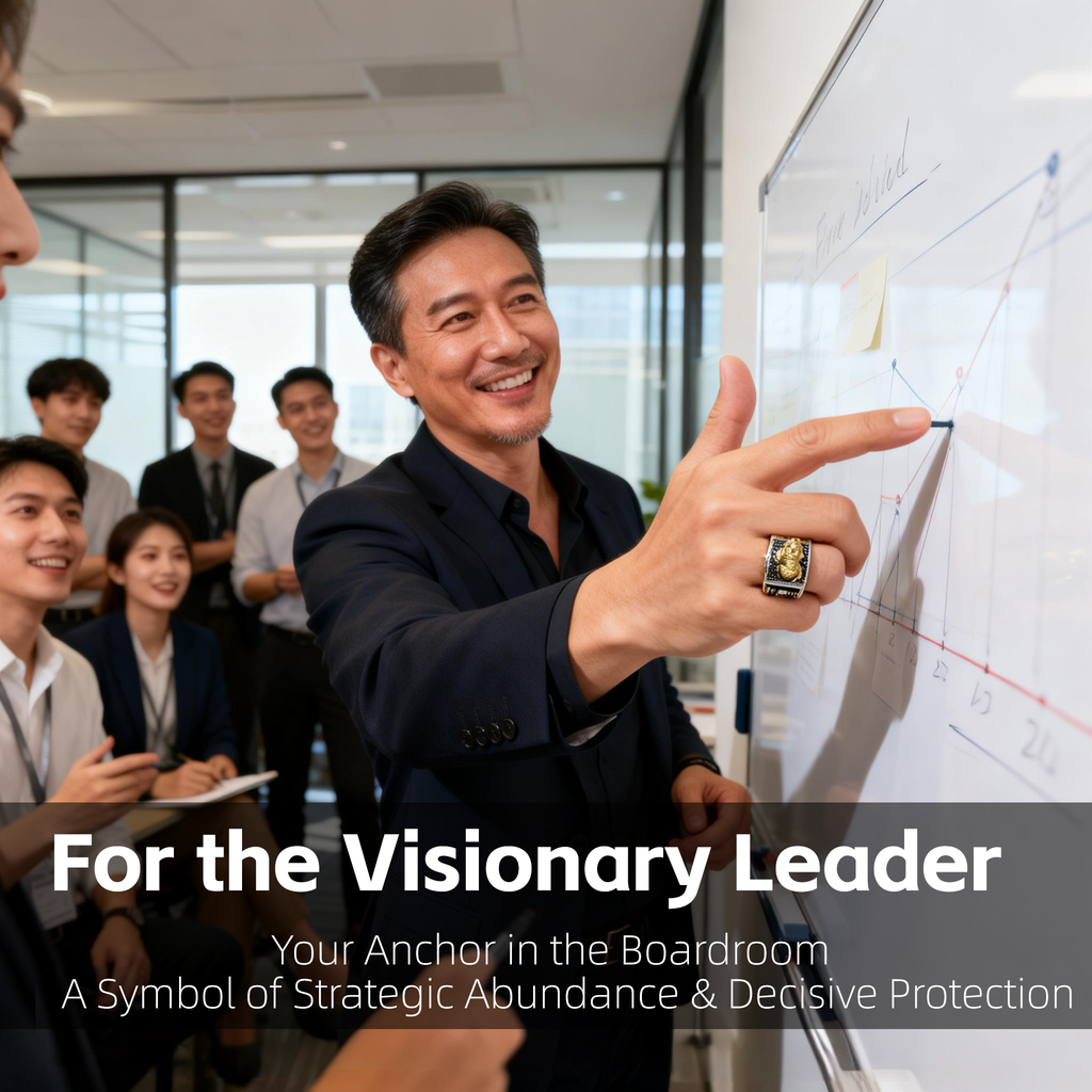 Lovdiot Business Wealth Pixiu Ring: temple Blessed - Symbol Of Strategic Abundance For Entrepreneurs Negotiations Signings & Financial Success Adjustable 19-23mm - Velvet Gift Box