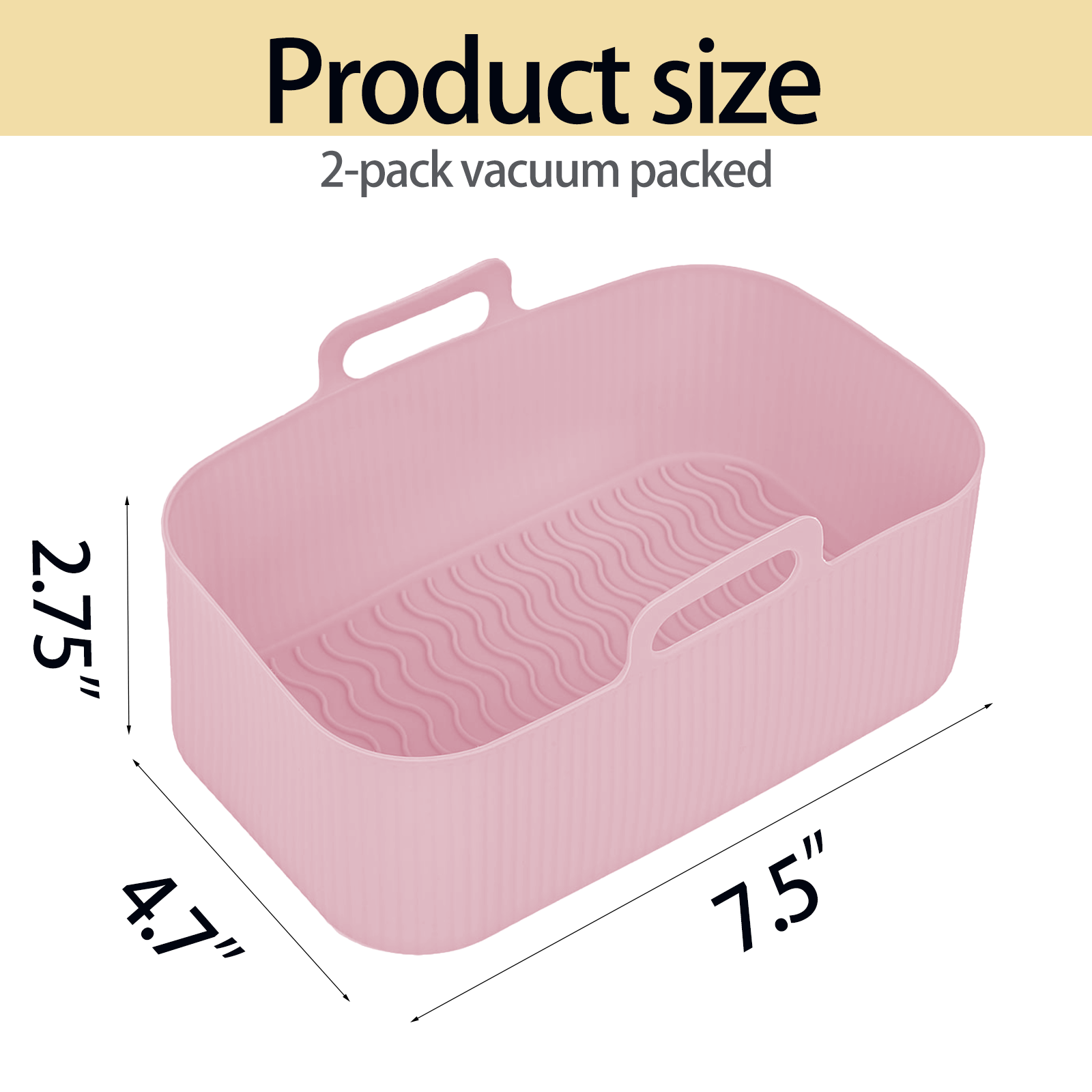 Silicone Air Fryer Liners for Ninja - Reusable 8 Qt Bowl for Foodi DZ201 Dual Basket Airfryer - Rectangular 2-pack 2025 Upgraded Food Safe Silicone Baking Tray Pink (PINK)