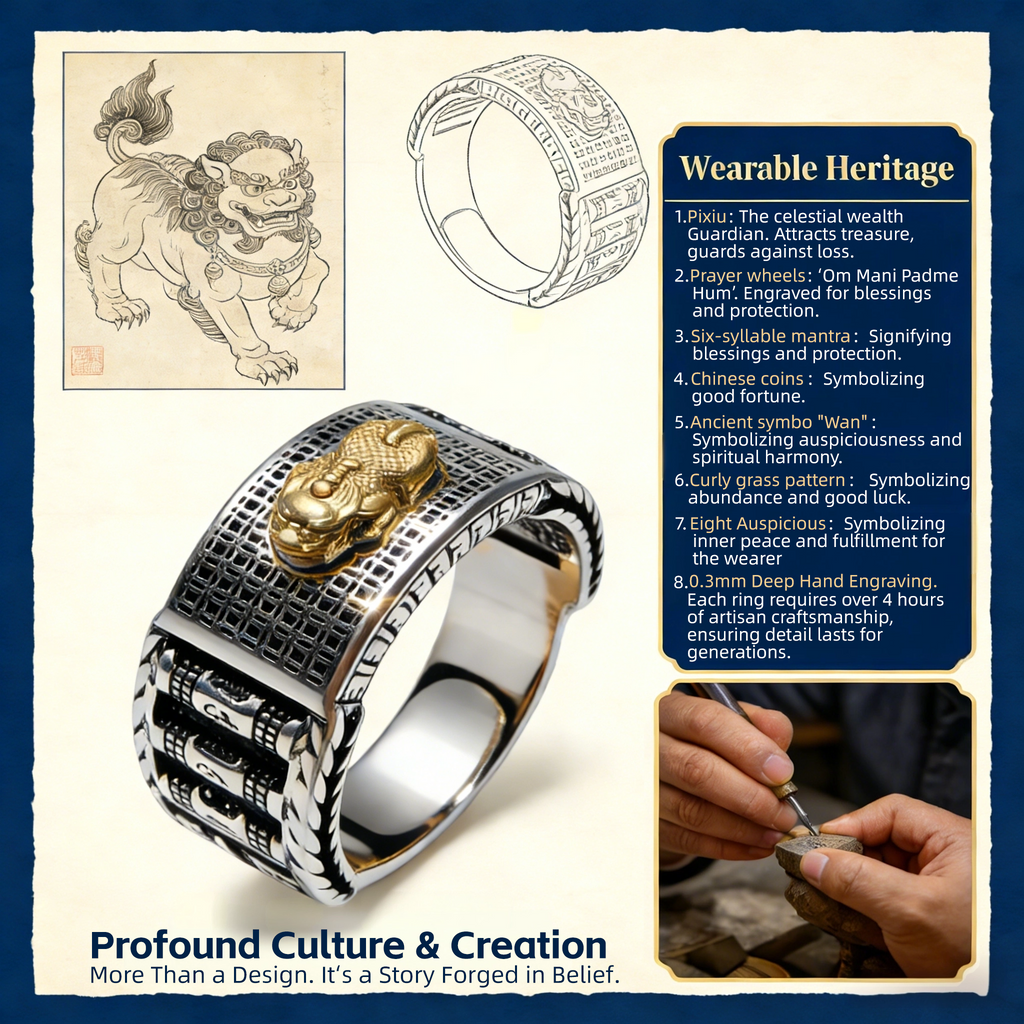 Lovdiot Business Wealth Pixiu Ring: temple Blessed - Symbol Of Strategic Abundance For Entrepreneurs Negotiations Signings & Financial Success Adjustable 19-23mm - Velvet Gift Box